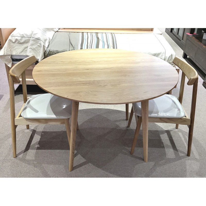 American Oak 5pce Arvid 1150 Round, Small Round Oak Dining Table