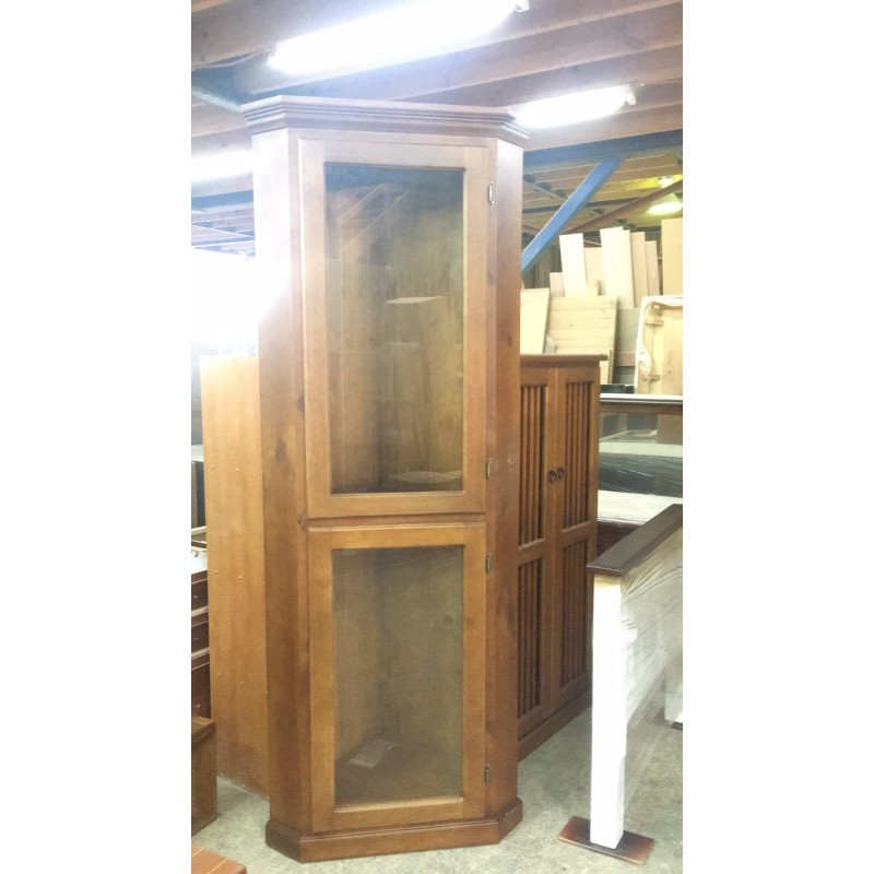 Custom Made Example Local Made Pine Corner Display Cabinet Wooden