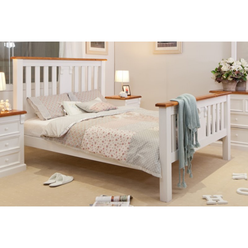 Jane Queen Size Bed Wooden Furniture, White Wooden Queen Size Bed Frame