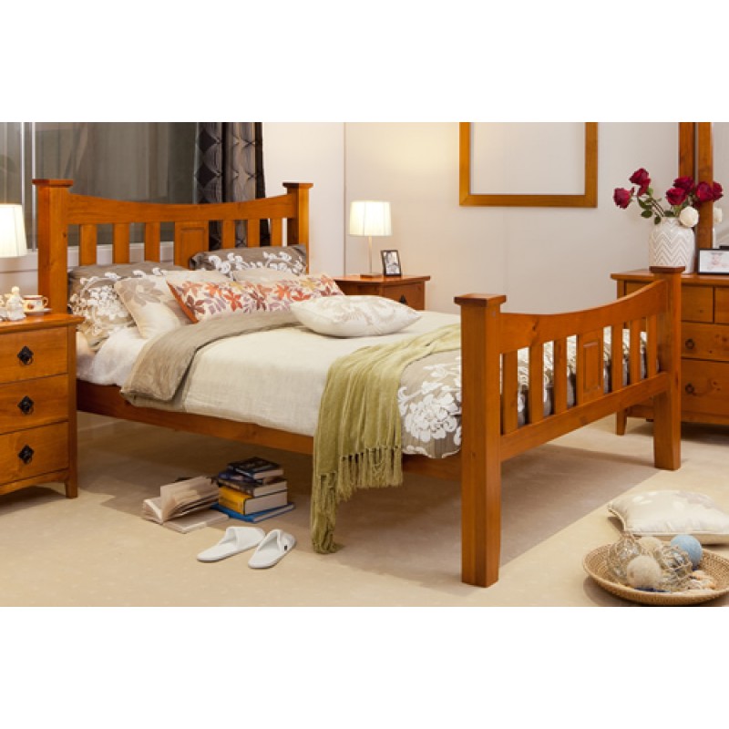 Seattle Queen Bedframe Wooden Furniture, High Queen Bed Frame With Wheels