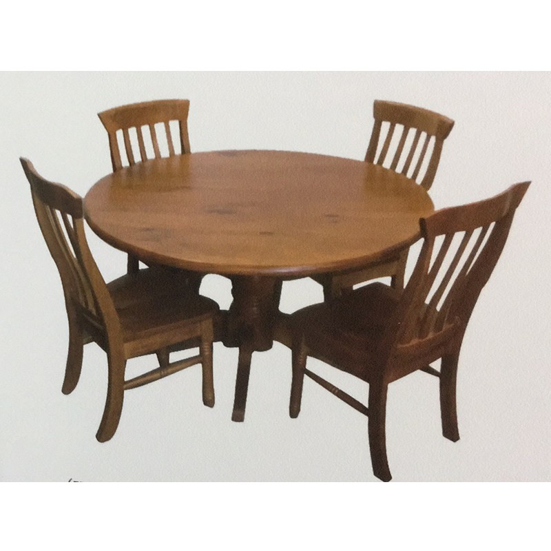 William 7pce Round Dining Suite Wooden, Round Dining Table Solid Timber